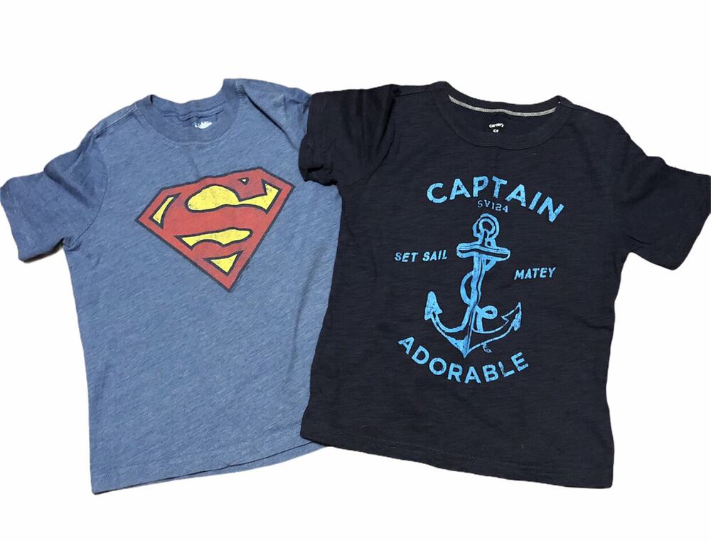 Old Navy Superman Carter’s Captain Adorable Blue Shirts size 5